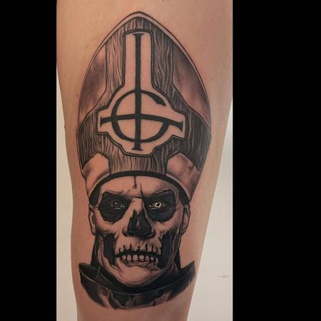 Papa Emeritus Ghost Tattoo Tattoo Design Thumbnail